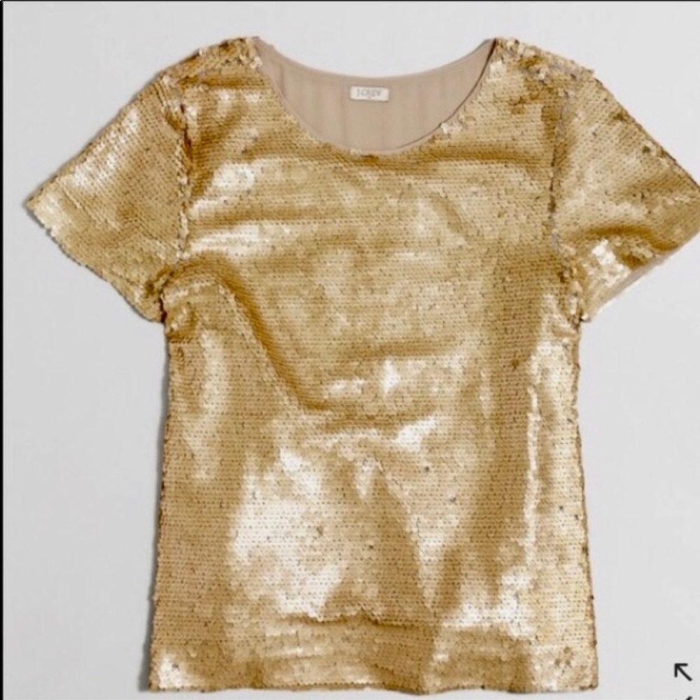 J. Crew Gold Sequin Top